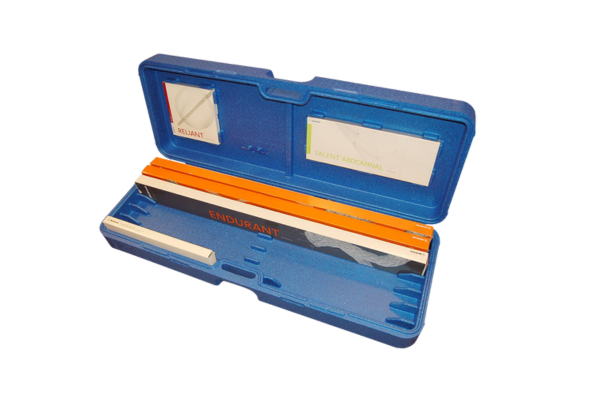 Blue EPP case with compartments for medical devices