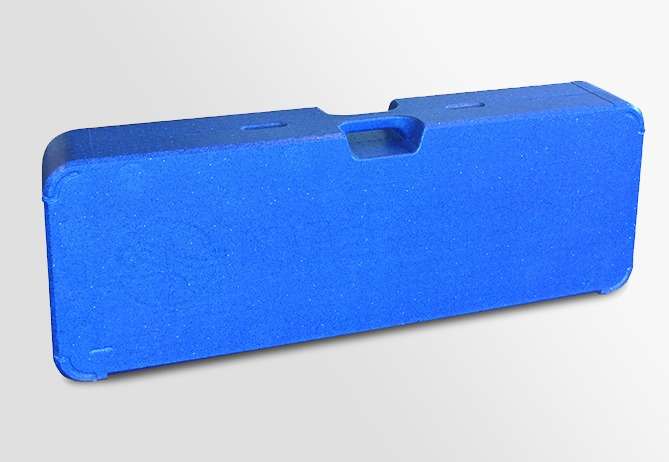 Blauwe EPP maatwerk koffer met handgreep voor transport en bescherming
