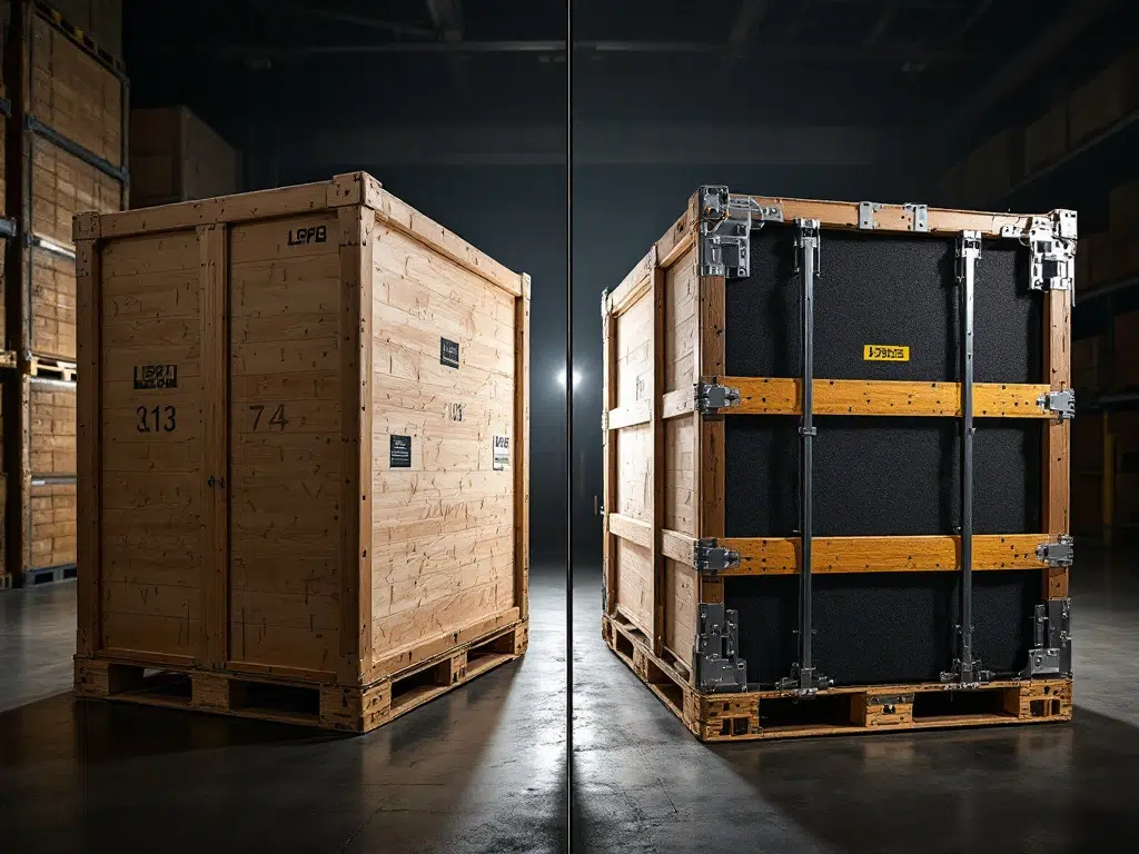 What is the difference between standard transport crates and custom solutions?