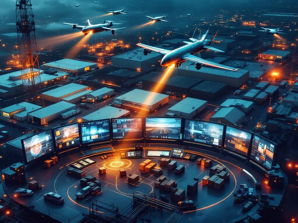 What role do ground control stations play in drone transport planning?
