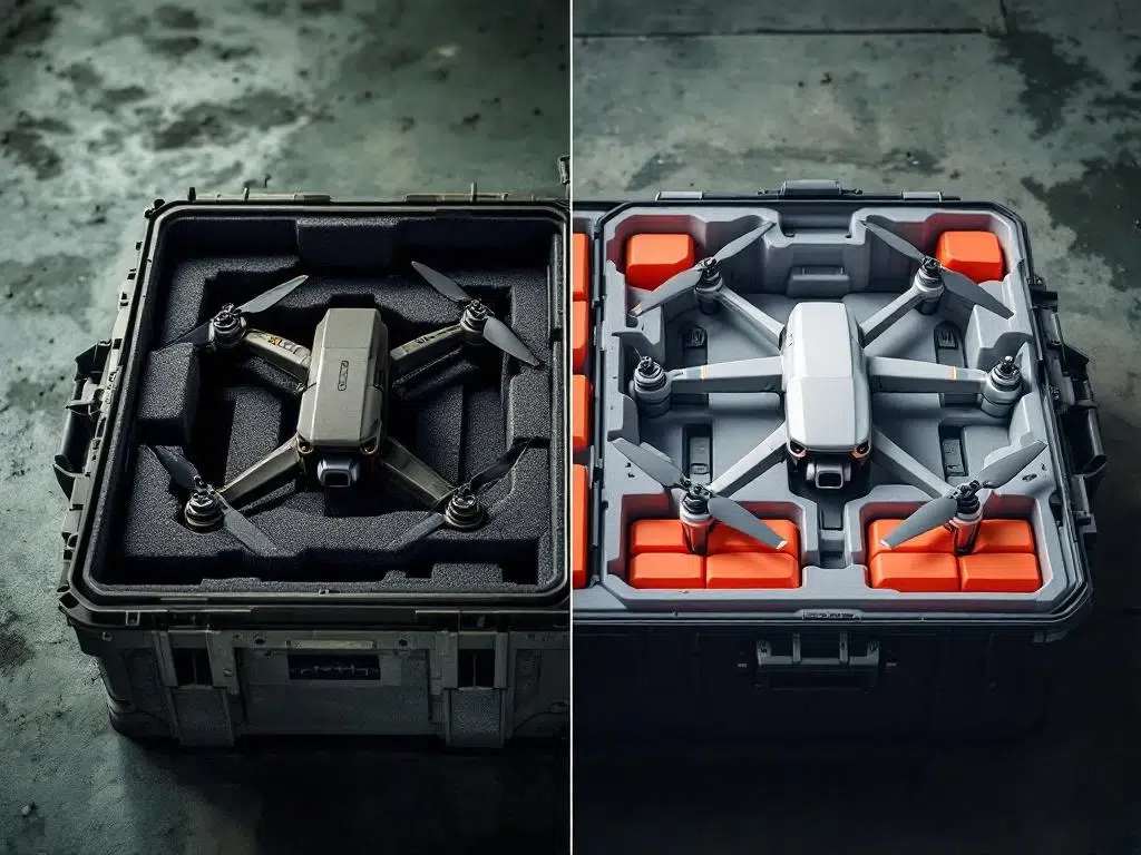 What are the differences between packaging for training and operational drones?