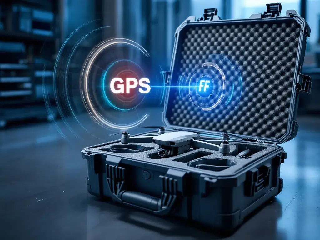 How to prevent GPS interference in drone transport cases?