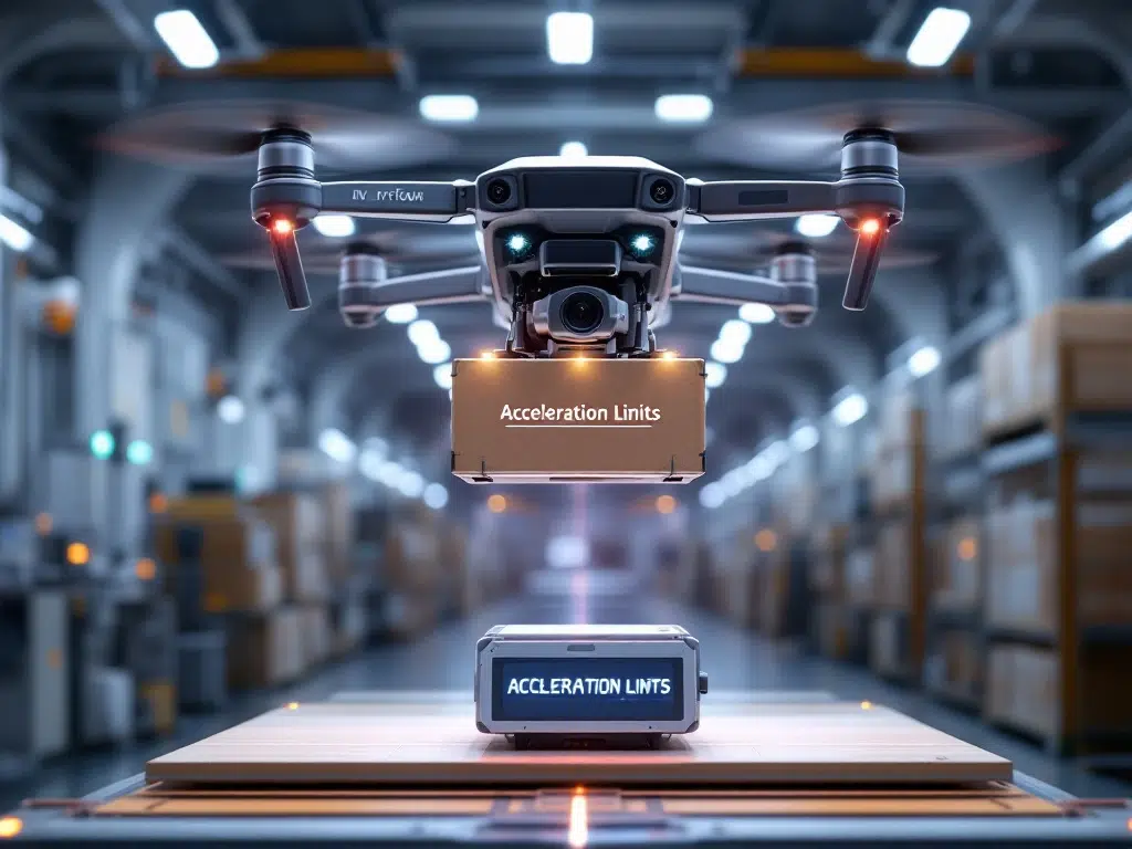 What acceleration limits apply for drone transport testing?