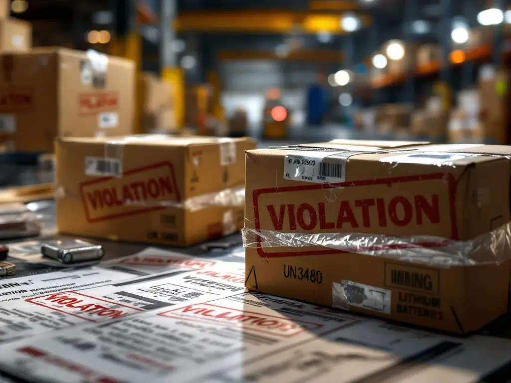 What are the penalties for incorrect lithium battery shipping?