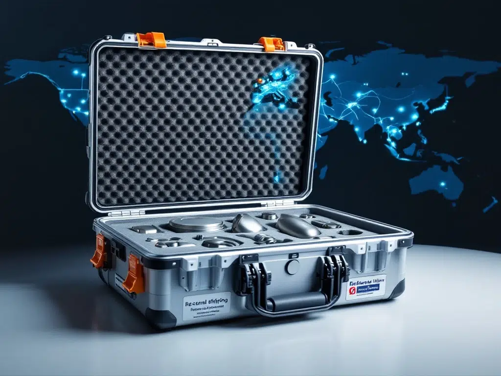 How do you secure medical implants during international shipping?