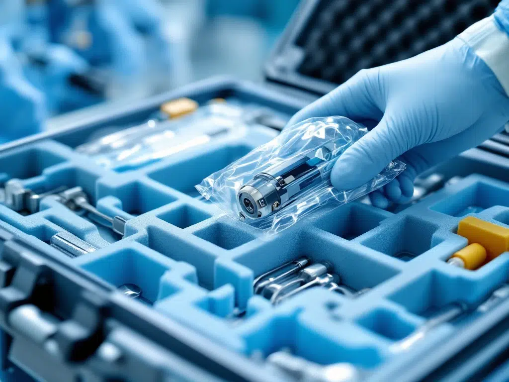How do you prevent cross-contamination in medical equipment cases?