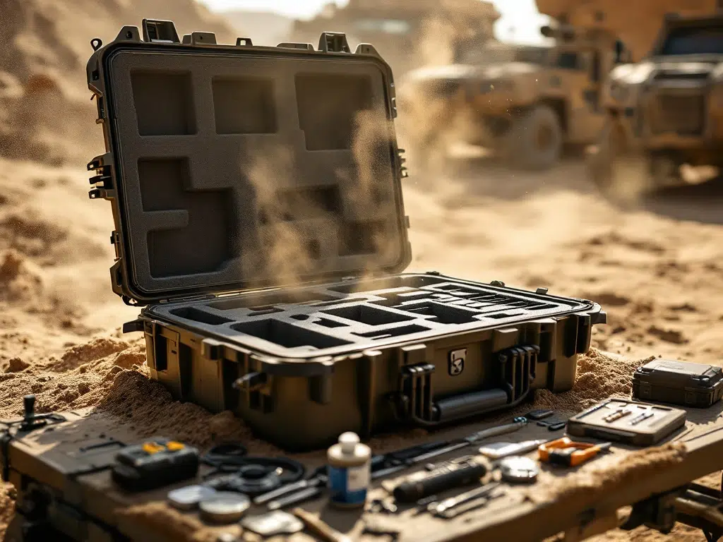 How do you maintain military transport cases in extreme conditions?