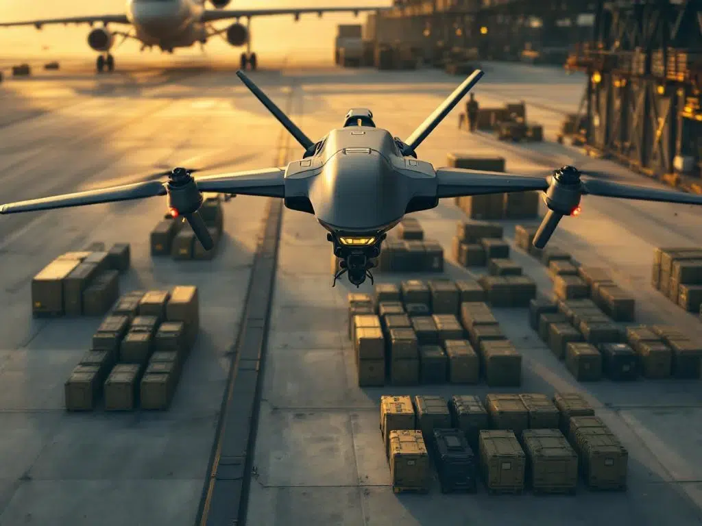 What are the logistics benefits of standardized drone packaging in defense?