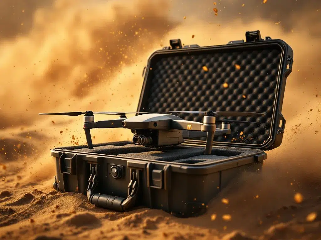 How do military drone packaging solutions handle sandstorms?
