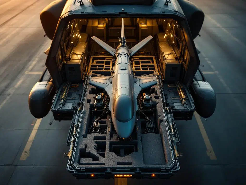 How do you safely transport military drones by helicopter?